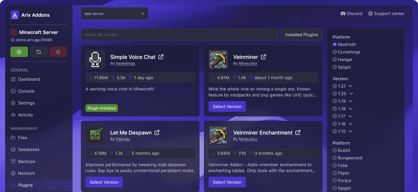 Addon Pack for Pterodactyl