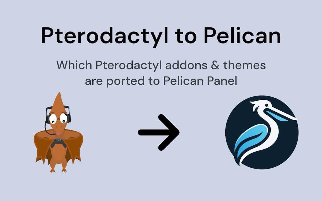 Which Pterodactyl add-ons and themes will be migrated to Pelican Panel?